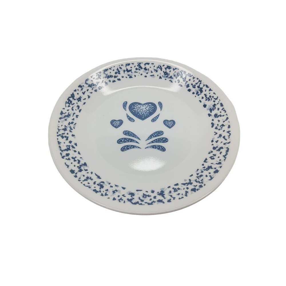 vintage corelle by corning 6.5 " blue hearts replacement dessert plate.